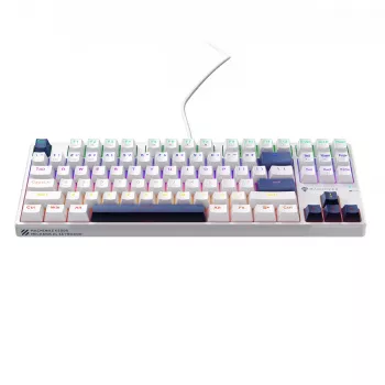 Machenike K500B-B87 žična mehanička gaming tipkovnica, 87 tipki TKL, Red Switch, RGB pozadinsko osvjetljenje, bijela