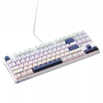 Machenike K500B-B87 žična mehanička gaming tipkovnica, 87 tipki TKL, Red Switch, RGB pozadinsko osvjetljenje, bijela