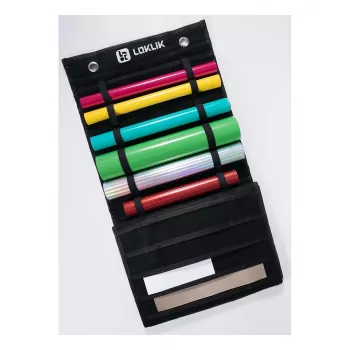 LOKLIK Vinyl Roll Holder - Wall Mounted Storage for 24 Rolls, Black