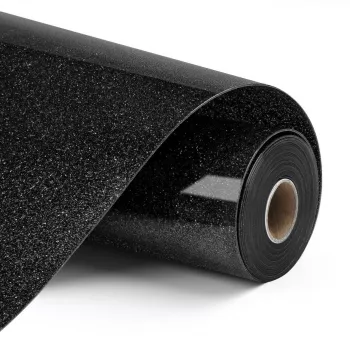 LOKLIK Heat Transfer Vinyl Glitter, Black, 30.5 x 90 cm