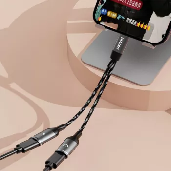 Dudao L13C+ 2-u-1 USB-C na USB-C adapter s audiom i punjenjem