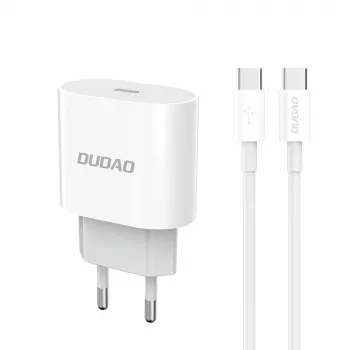 Dudao A14EUC adapter 20W (1m USB-C na USB-C kabel uključen) bijeli