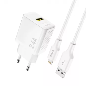 DUDAO A23LEU adapter 12W 1xUSB-A (1m USB-A na Lightning kabel uključen) bijeli