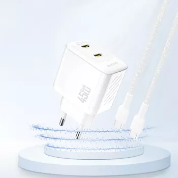 Dudao A28PEU 45W 2x USB-C zidni punjač bijeli