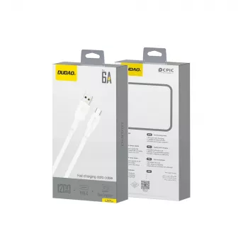 Dudao L2S USB-A na USB-C 30W 1m bijeli kabel za punjenje i prijenos podataka