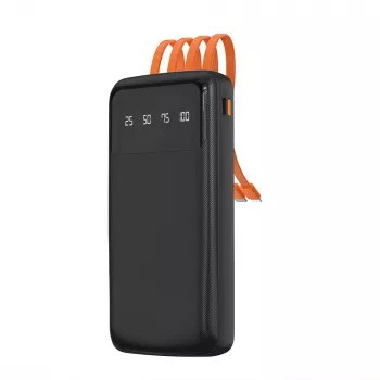 Dudao K6Pro univerzalni power bank 10000mAh s USB, USB-C, Lightning kabelom crna (K6Pro-black)