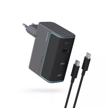 CUKTECH CUKAD1003EUG GaN 100W 2x USB-C 1x USB-A punjač s USB-C kabelom - siva
