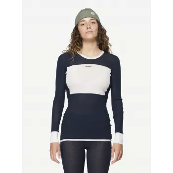 Devold Wool Mesh 190 ženska majica za slojeve - Ink/Offwhite, veličina S