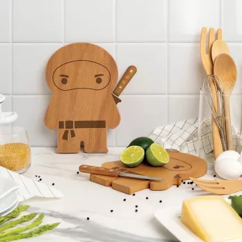 OTOTO Ninja Board Cutting Board & Knife Set - Black