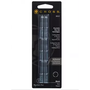 Cross 8921 Fountain Pen Ink Cartridges, Black, 6 Pack