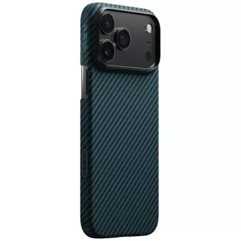 PITAKA Ultra-Slim MagSafe maska za iPhone 17 Pro Max, crno-plava Twill tkanina aramidno vlakno