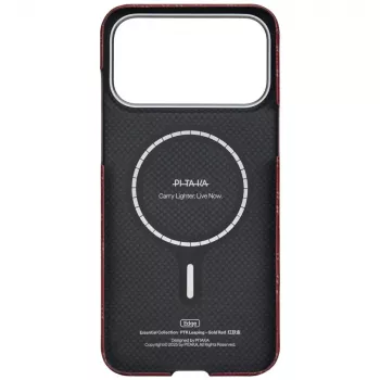 PITAKA Ultra-Slim Monogram MagSafe maska za Apple iPhone 17 Pro, Gold Red