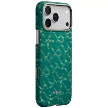 PITAKA Ultra-Slim Monogram MagSafe maska za iPhone 17 Pro, Gold Green