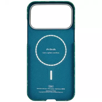 PITAKA Ultra-Slim Monogram MagSafe maska za iPhone 17 Pro, Gold Green