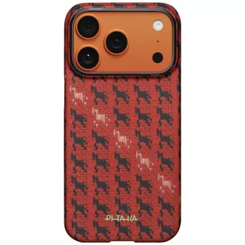 PITAKA Edge maska Happiness Rides In za iPhone 17 Pro Max - Zinnober-Ross