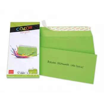 ELCO Color omotnica C5/6 (114 x 229 mm), bez prozora, samoljepljiva, 100 g/m², intenzivno zelena, 25 kom (74617.62)