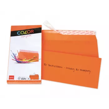ELCO Color omotnica C5/6 (114 x 229 mm), bez prozora, samoljepljiva, 100 g/m², narančasta, 25 komada (74617.82)
