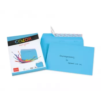 ELCO Color Envelope C5 (162 x 229 mm), without window, self-adhesive, 100 g/m², Intense Blue, 25 pcs (74618.32)
