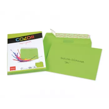 ELCO Color omotnica C5 (162 x 229 mm), bez prozora, samoljepljiva, 100 g/m², zelena, 25 komada (74618.62)
