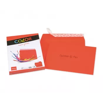 ELCO Color Envelope C5 (162 x 229 mm), without window, self-adhesive, 100 g/m², Red, 25 pcs (74618.92)