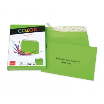 ELCO Color omotnica C6 (114 x 162 mm), bez prozora, samoljepljiva, 100 g/m², zelena, 25 komada (74634.62)