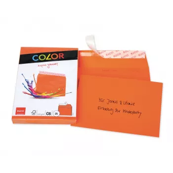 ELCO Color omotnica C6 (114 x 162 mm), bez prozora, samoljepljiva, 100 g/m², narančasta, 25 komada (74634.82)