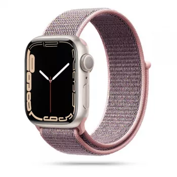 TECH-PROTECT Nylon Apple Watch 4 / 5 / 6 / 7 / 8 / SE (38 / 40 / 41 mm) Pink Sand Sport Loop remen