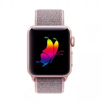 TECH-PROTECT Nylon Apple Watch 4 / 5 / 6 / 7 / 8 / SE (38 / 40 / 41 mm) Pink Sand Sport Loop remen