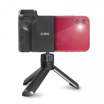 SBS Wireless Reflex Set BT komplet za vlogging sa pametnim telefonom, mini stativom, Bluetooth daljinskim okidačem i LED prstenastim svjetlom, crni