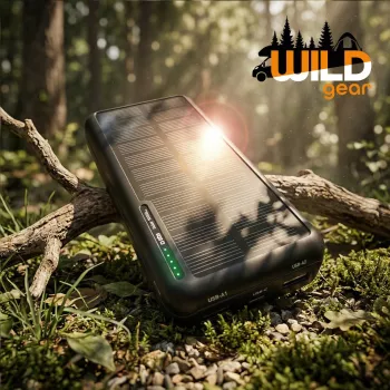 SBS solarni power bank USB/USB-C 10000 mAh crni