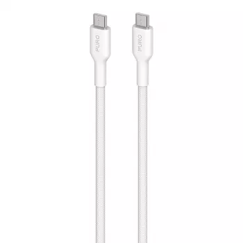 PURO Fabric Heavy Duty pleteni USB-C na USB-C kabel 1,2m bijeli