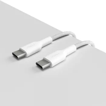 PURO Fabric Heavy Duty pleteni USB-C na USB-C kabel 1,2m bijeli