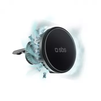 SBS TESUPFANWIR15W 15W Qi Wireless Car Charger with Cooling Fan - Black