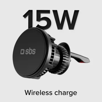 SBS TESUPFANWIR15W 15W Qi Wireless Car Charger with Cooling Fan - Black