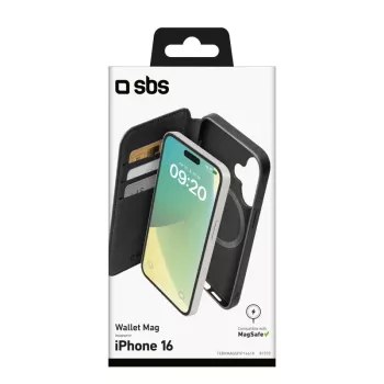 SBS Wallet Case kompatibilan s MagSafe za iPhone 16, crna