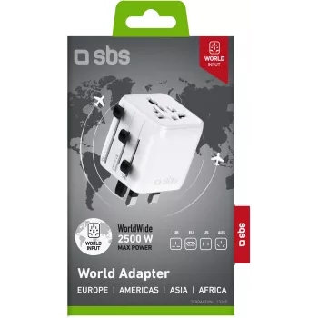 SBS TEADAPTUNI univerzalni putni adapter - bijeli