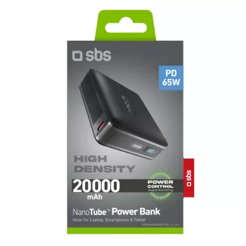 SBS HD 65W 20000mAh Power Bank s LCD zaslonom - crna