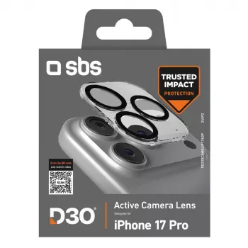 SBS zaštita objektiva kamere od stakla s D3O za iPhone 17 Pro