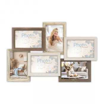ZEP Trani 6Q SH566 MDF galerijski okvir za više fotografija za 6 fotografija 10x15cm crni