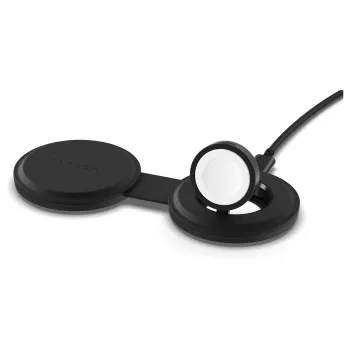 Satechi OntheGo 2-u-1 bežični punjač s Qi2, crni, 15W, ST-QTG21K