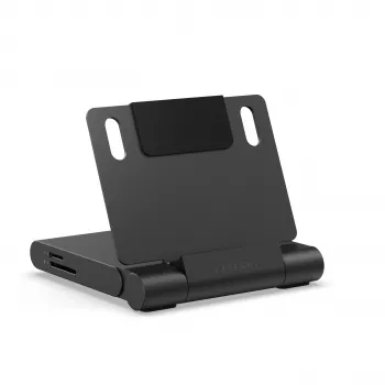Satechi On-the-Go sklopivi hub sa stalkom - USB-C 100W PD, USB-C 10 Gbps, USB-A 10 Gbps, čitač micro/SD kartica 312 MB/s, 3,5mm priključak, 4K HDMI (Space Gray)