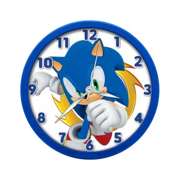KIDS Sonic The Hedgehog Wall Clock 25 cm Round Plastic Analog Quartz Multi-color