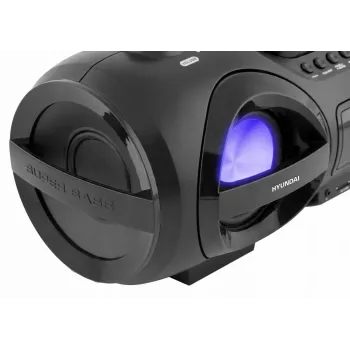 Hyundai TRC985BT Portable CD Boombox with Bluetooth, FM/AM Radio, MP3/USB Playback, Black