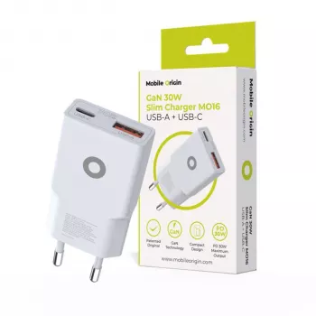 Mobile Origin 30W Slim punjač TÜV MO16 USB-A + USB-C
