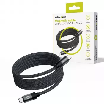 Mobile Origin magnetski kabel USB-C na USB-C crni 1m