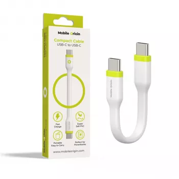 Mobile Origin kompaktni kabel USB-C na USB-C bijeli 10cm