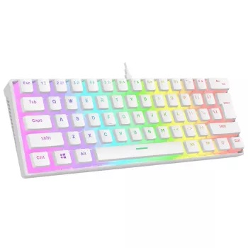 Rampage Radiant K11 60% mehanička gaming tipkovnica, bijela, Blue Switch, RGB