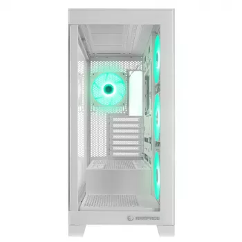 Rampage Hydra V2 Mid Tower kućište PC-a bijelo s 4x 120mm ARGB ventilatora i kaljenim staklom