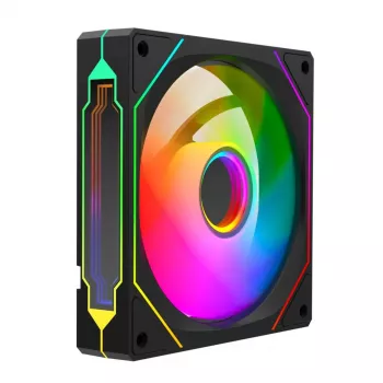 Rampage 120mm 1800RPM Infinite Loop ARGB PWM ventilator za kućište, crni