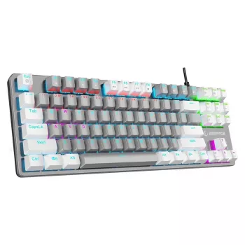 Rampage Snug RGB KRGD Blue mehanička gaming tipkovnica, tenkeyless, sivo-bijela